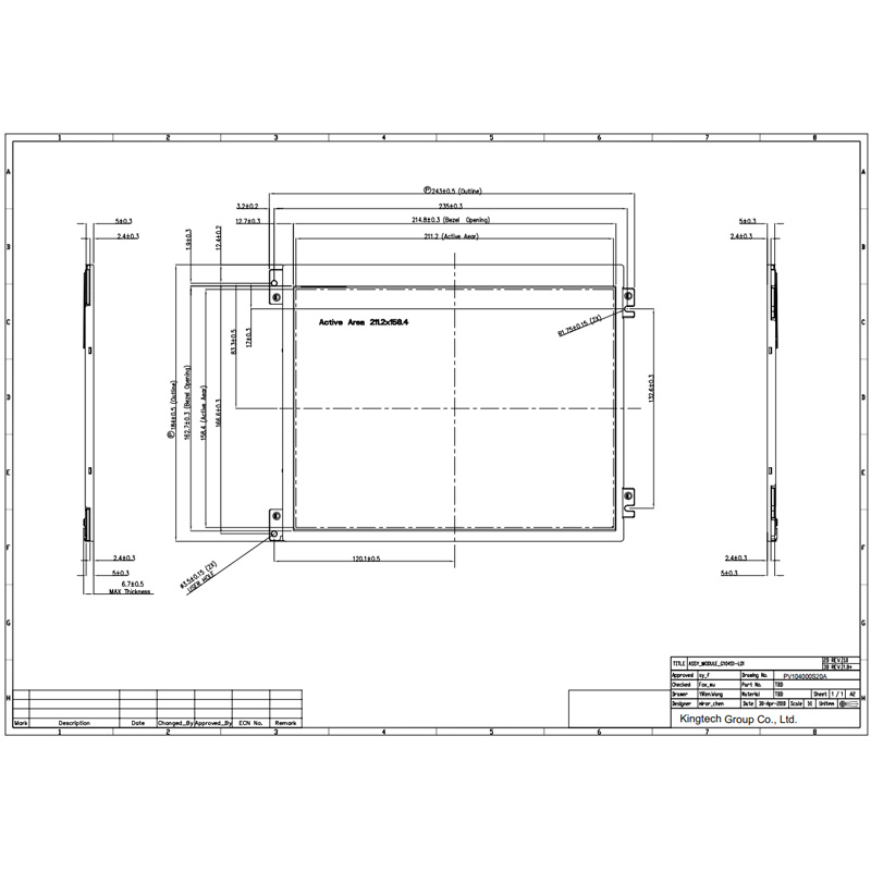 10.4-PV104000S20A Mechanical Drawing